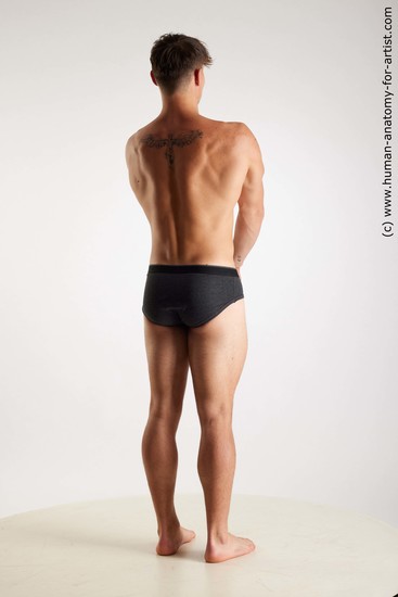 Underwear Man White Standing poses - ALL Athletic Short Brown Standing poses - simple Standard Photoshoot Academic