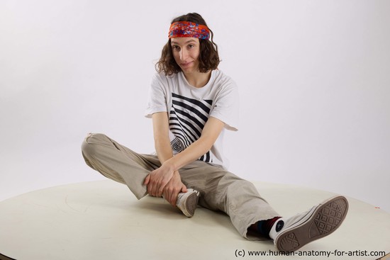 Casual Man White Sitting poses - simple Slim Long Brown Sitting poses - ALL Standard Photoshoot  Academic