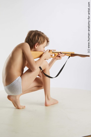 Underwear Man White Kneeling poses - ALL Slim Short Blond Kneeling poses - on both knees Standard Photoshoot  Academic