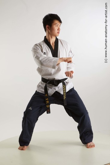 Sportswear Martial art Man Asian Standing poses - ALL Slim Short Black Standing poses - simple Standard Photoshoot Academic Fighting poses - ALL