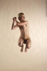 Nude Man White Moving poses Slim Short Blond Realistic