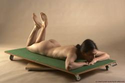 Nude Man Another Laying poses - ALL Slim Long Brown Laying poses - on stomach Realistic