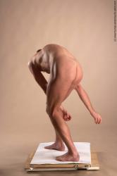 Nude Man White Standing poses - ALL Slim Short Brown Realistic