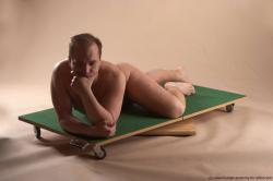Nude Man White Laying poses - ALL Average Short Brown Laying poses - on stomach Realistic