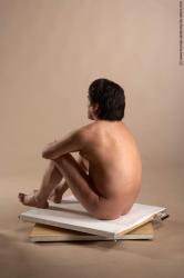 Nude Man Another Sitting poses - simple Chubby Short Black Sitting poses - ALL Realistic