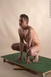 Nude Man White Slim Short Grey Sitting poses - ALL Realistic