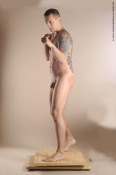 Nude Martial art Man White Standing poses - ALL Average Short Brown Standing poses - simple Realistic