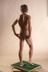 Nude Man White Standing poses - ALL Slim Short Grey Standing poses - simple Realistic