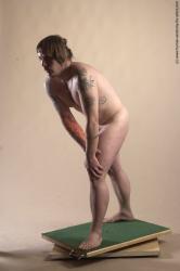 Nude Man White Standing poses - ALL Average Long Brown Standing poses - simple Realistic