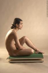 Nude Man Another Sitting poses - simple Slim Long Brown Sitting poses - ALL Realistic