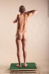 Nude Man White Standing poses - ALL Slim Bald Standing poses - simple Realistic