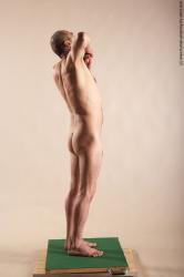 Nude Man White Standing poses - ALL Slim Bald Standing poses - simple Realistic