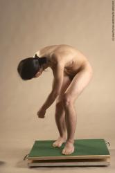 Nude Man Another Standing poses - ALL Slim Long Brown Standing poses - bend over Realistic