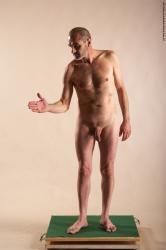 Nude Man White Standing poses - ALL Slim Bald Standing poses - simple Realistic