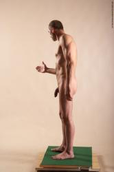 Nude Man White Standing poses - ALL Slim Bald Standing poses - simple Realistic