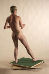 Nude Man White Moving poses Slim Short Brown Realistic