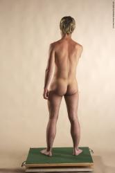 Nude Man White Moving poses Slim Short Blond Realistic