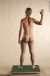 Nude Man White Moving poses Slim Short Blond Realistic