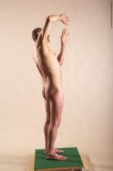 Nude Man White Standing poses - ALL Slim Bald Standing poses - simple Realistic