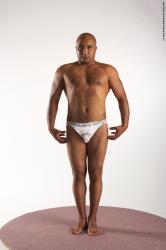 Underwear Man Black Standing poses - ALL Average Bald Standing poses - simple Academic