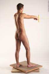 Nude Fighting with sword Man White Standing poses - ALL Slim Short Brown Standing poses - simple Realistic