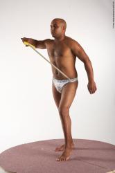 Underwear Fighting with sword Man Black Standing poses - ALL Average Bald Standing poses - simple Academic