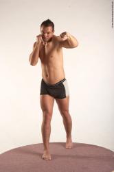 Underwear Martial art Man White Standing poses - ALL Average Short Brown Standing poses - simple Academic