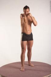 Underwear Martial art Man White Standing poses - ALL Average Short Brown Standing poses - simple Academic