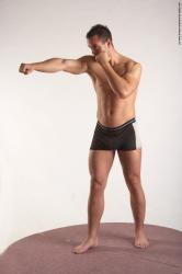 Underwear Martial art Man White Standing poses - ALL Average Short Brown Standing poses - simple Academic