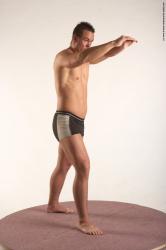 Underwear Martial art Man White Standing poses - ALL Average Short Brown Standing poses - simple Academic