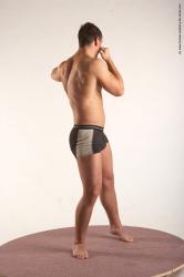 Underwear Martial art Man White Standing poses - ALL Average Short Brown Standing poses - simple Academic