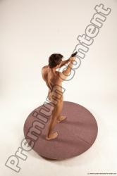 Nude Fighting with gun Man White Standing poses - ALL Athletic Short Brown Standing poses - simple Multi angles poses Realistic