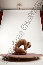 Nude Man White Kneeling poses - ALL Athletic Short Brown Kneeling poses - on both knees Multi angles poses Realistic
