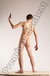 Nude Fighting with gun Man White Standing poses - ALL Slim Short Brown Standing poses - simple Multi angles poses Realistic