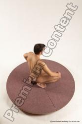 Nude Man White Kneeling poses - ALL Slim Short Brown Kneeling poses - on one knee Multi angles poses Realistic