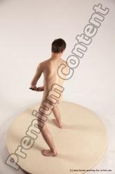 Nude Fighting with sword Man White Standing poses - ALL Slim Short Brown Standing poses - simple Multi angles poses Realistic