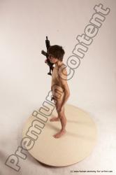 Nude Fighting with submachine gun Man White Standing poses - ALL Slim Short Brown Standing poses - simple Multi angles poses Realistic Fighting poses - ALL