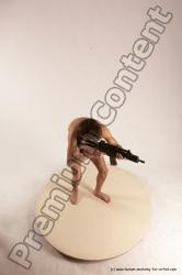 Nude Fighting with submachine gun Man White Standing poses - ALL Slim Short Brown Standing poses - simple Multi angles poses Realistic Fighting poses - ALL