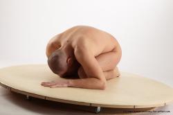 Nude Man White Kneeling poses - ALL Average Short Brown Kneeling poses - on both knees Realistic