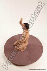 Nude Man White Kneeling poses - ALL Slim Short Brown Kneeling poses - on one knee Multi angles poses Realistic