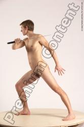 Nude Fighting with sword Man White Standing poses - ALL Athletic Short Brown Standing poses - simple Multi angles poses Realistic