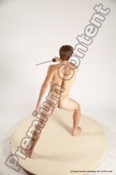 Nude Fighting with sword Man White Standing poses - ALL Athletic Short Brown Standing poses - simple Multi angles poses Realistic