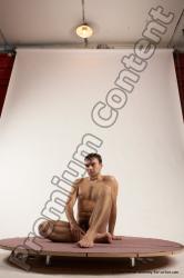 Nude Man White Sitting poses - simple Slim Short Brown Sitting poses - ALL Multi angles poses Realistic