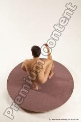 Nude Man White Kneeling poses - ALL Slim Short Brown Kneeling poses - on one knee Multi angles poses Realistic