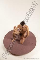 Nude Man White Kneeling poses - ALL Slim Short Brown Kneeling poses - on one knee Multi angles poses Realistic