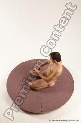 Nude Man White Slim Short Brown Sitting poses - ALL Sitting poses - on knees Multi angles poses Realistic