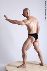 Swimsuit Man White Standing poses - ALL Muscular Bald Standing poses - simple Academic