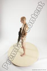 Nude Fighting with submachine gun Man White Standing poses - ALL Slim Bald Standing poses - simple Multi angles poses Realistic