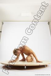 Nude Man White Kneeling poses - ALL Athletic Short Brown Kneeling poses - on one knee Multi angles poses Realistic