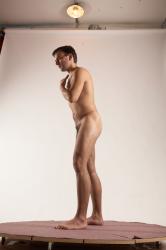 Nude Man White Standing poses - ALL Slim Short Brown Standing poses - simple Multi angles poses Realistic